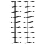 Vidaxl casiers � bouteilles muraux pour 18 bouteilles 2 pcs noir fer