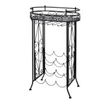 Vidaxl casier à bouteilles avec porte - verre pour 9 bouteilles métal Vidaxl casier à bouteilles avec porte - verre pour 9 bouteilles métal