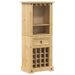 Vidaxl casier � vin corona 56x35x134, 5 cm bois massif de pin