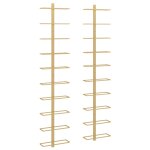 Vidaxl casier  vin mural pour 10 bouteilles 2 pcs dor mtal