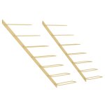 Vidaxl casier � vin mural pour 7 bouteilles 2 pcs dor� m�tal