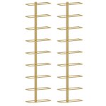 Vidaxl casier � vin mural pour 9 bouteilles 2 pcs dor� fer
