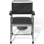 Vidaxl chaise d'aisance acier noir Vidaxl chaise d'aisance acier noir