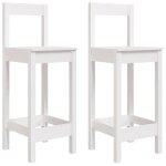Vidaxl chaises de bar lot de 2 blanc 40x41, 5x112 cm bois de pin solide
