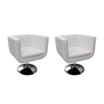 Vidaxl chaises de bar lot de 2 blanc similicuir