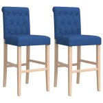 Vidaxl chaises de bar lot de 2 bois massif d'hévéa et tissu Vidaxl chaises de bar lot de 2 bois massif d'hévéa et tissu