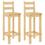 Vidaxl chaises de bar lot de 2 bois de pin solide