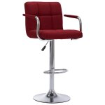 Vidaxl chaises de bar lot de 2 bordeaux tissu