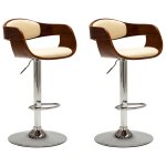 Vidaxl chaises de bar lot de 2 crme bois courb et similicuir