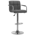 Vidaxl chaises de bar lot de 2 gris clair tissu