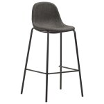 Vidaxl chaises de bar lot de 2 gris fonc tissu