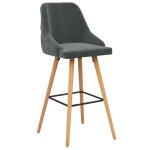 Vidaxl chaises de bar lot de 2 gris foncé velours Vidaxl chaises de bar lot de 2 gris foncé velours