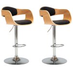 Vidaxl chaises de bar lot de 2 noir bois courbé et similicuir Vidaxl chaises de bar lot de 2 noir bois courbé et similicuir