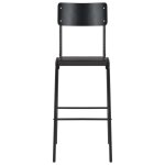 Vidaxl chaises de bar lot de 2 noir contreplaqu solide et acier