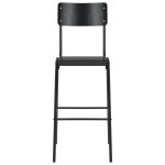 Vidaxl chaises de bar lot de 2 noir contreplaqu� solide et acier