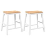 Vidaxl chaises de bar 2 pcs blanc bois massif d'hva