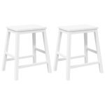 Vidaxl chaises de bar 2 pcs blanc bois massif d'hva