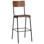 Vidaxl chaises de bar lot de 4 contreplaqu� solide et acier