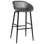Vidaxl chaises de bar lot de 4 gris