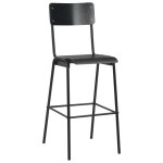 Vidaxl chaises de bar lot de 6 noir contreplaqu� solide et acier