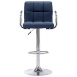 Vidaxl chaise de bar bleu tissu