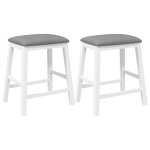 Vidaxl chaises de bar avec coussins 2 pcs blanc bois massif d'hévéa Vidaxl chaises de bar avec coussins 2 pcs blanc bois massif d'hévéa