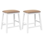 Vidaxl chaises de bar avec coussins 2 pcs blanc bois massif d'hva