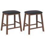 Vidaxl chaises de bar avec coussins 2 pcs marron bois massif d'hévéa Vidaxl chaises de bar avec coussins 2 pcs marron bois massif d'hévéa