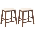 Vidaxl chaises de bar avec coussins 2 pcs marron bois massif d'hva