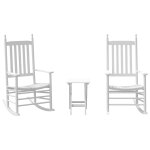 Vidaxl chaises � bascule lot de 2 table pliable blanc massif peuplier