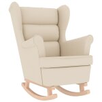 Vidaxl chaise  bascule blanc 74x90x102 cm lin