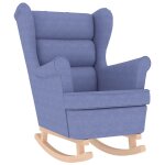 Vidaxl chaise  bascule bleu jean 74x90x102 cm tissu