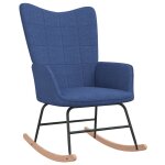 Vidaxl chaise � bascule bleu tissu