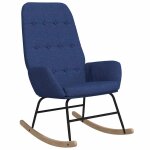 Vidaxl chaise � bascule bleu tissu