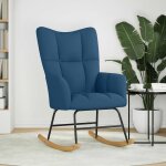 Vidaxl chaise  bascule bleu tissu