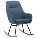 Vidaxl chaise � bascule bleu tissu