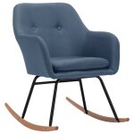 Vidaxl chaise � bascule bleu tissu