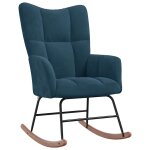 Vidaxl chaise � bascule bleu velours