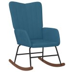 Vidaxl chaise � bascule bleu velours