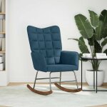 Vidaxl chaise � bascule bleu velours