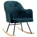 Vidaxl chaise � bascule bleu velours