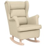 Vidaxl chaise � bascule cr�me 74x90x102 cm tissu