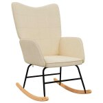 Vidaxl chaise  bascule crme tissu