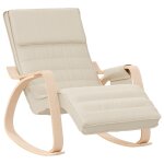 Vidaxl chaise � bascule cr�me tissu