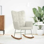 Vidaxl chaise � bascule cr�me velours