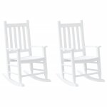 Vidaxl chaises  bascule enfants lot de 2 blanc bois peuplier massif