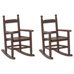 Vidaxl chaises  bascule enfants lot de 2 marron bois peuplier massif