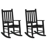 Vidaxl chaises  bascule enfants lot de 2 noir bois de peuplier massif