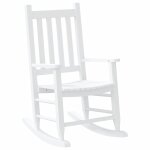 Vidaxl chaise  bascule enfants blanc bois de peuplier massif