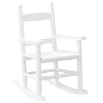 Vidaxl chaise  bascule enfants blanc bois de peuplier massif